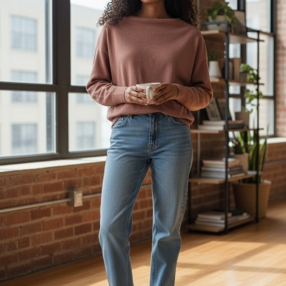 We The Free Dusty Rose Boatneck Pullover Sweatshirt